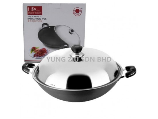 38CM 2 HANDLE WOK(RED SUN)